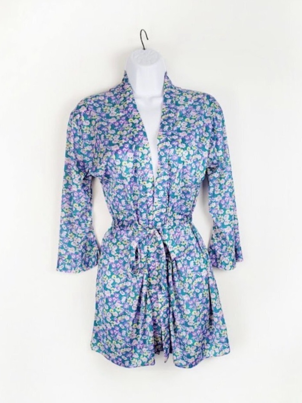 Vintage 1980s Neon Floral Roxanne Mini Robe